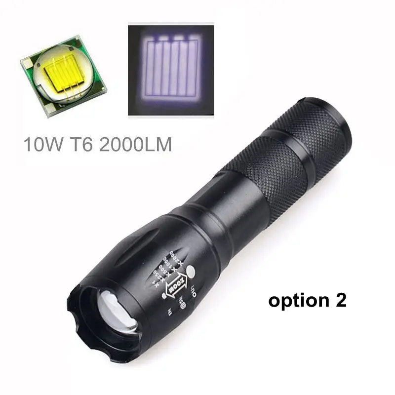 Promotional Hot Sale CREE T6 LED Tactical flashlight + Q5 Mini Lanterna Zoomable Torch Light