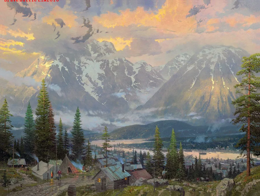 Thomas Kinkade Grea North холст картина печать гостиная домашний декор Современное