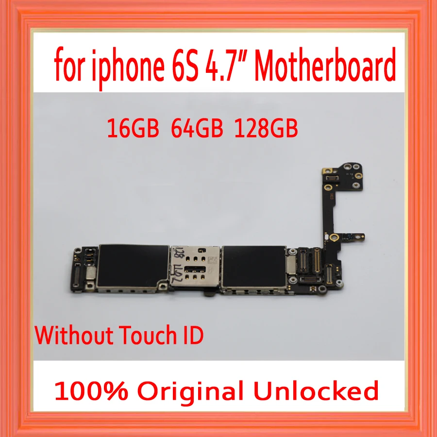 

without Touch ID for iphone 6S 4.7inch Motherboard,100% Original unlocked for iphone 6s Mainboard with Full Chips