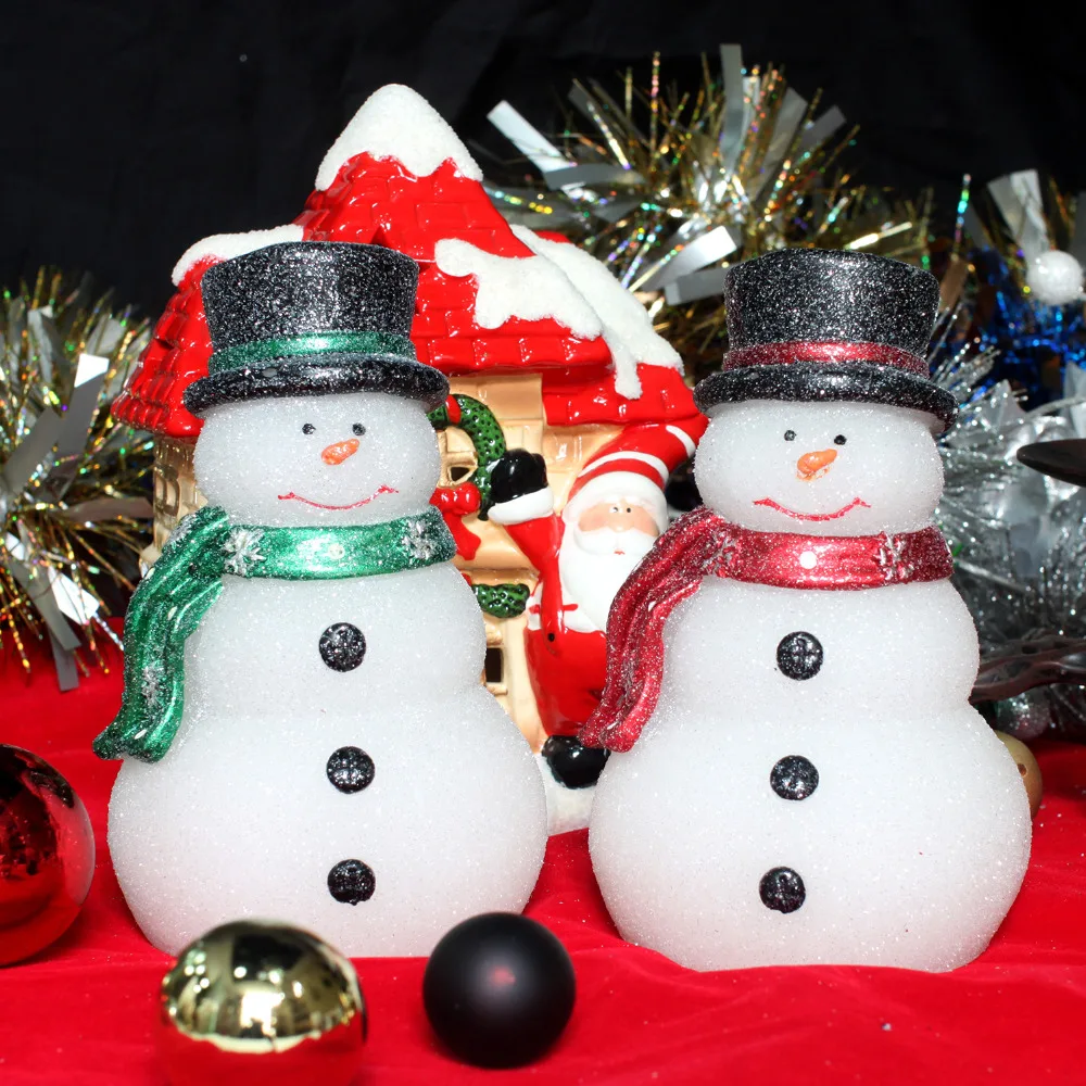 GiveU Christmas decoration Snowman Candle with timer Flameless Led