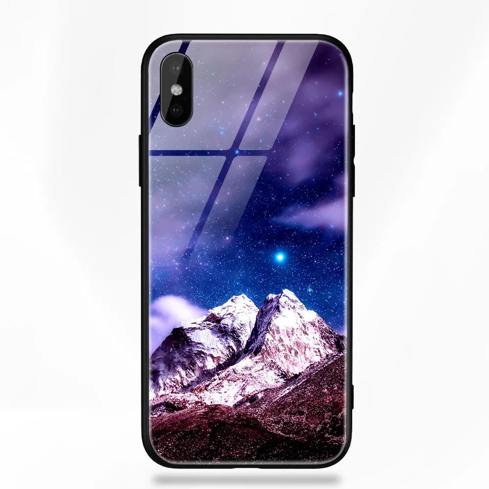 TOMKAS чехол из закаленного стекла для iPhone XS Max XR XS силиконовый чехол для телефона с изображением звезд для iPhone X 10 XS XR Роскошный чехол s TPU - Цвет: 24