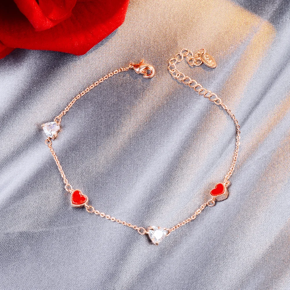

Korean Simple Charm Love Heart Bracelet For Women Lady Classic New Fashion Jewelry Bracelets Birthday Gifts