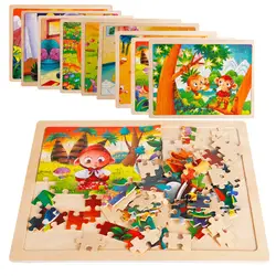 Новый 100 шт. деревянная игрушка-головоломка Обучающие Развивающие Baby Дети Обучение игрушки для детей животных пазлы головоломки