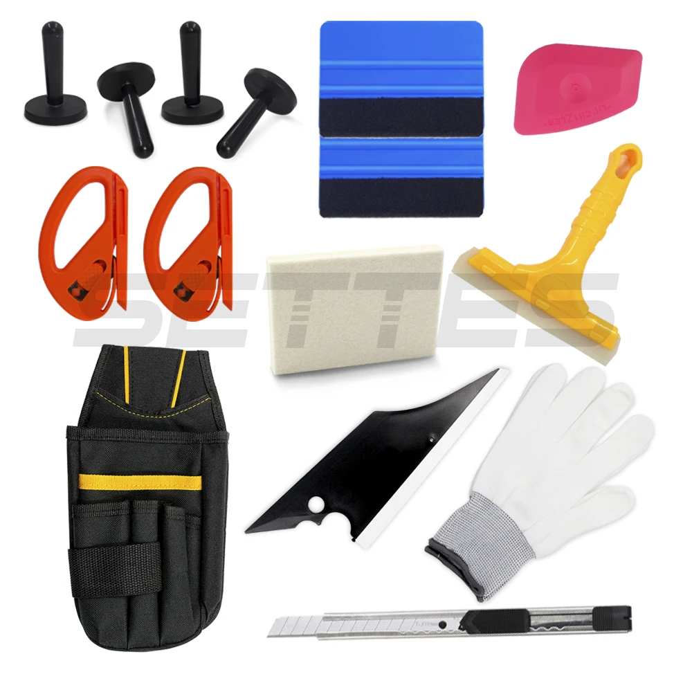 

Car Wrap Application Vinyl Tool Kit Felt Squeegee Snitty Cutter Magnet Holder
