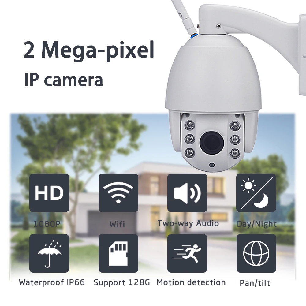 Wireless IP Camera 1080P 2.0MP 5X Optical Zoom Wifi Security Camera Home Two-way Audio Smart P2P Waterproof Bullet IP Camera