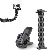 GoPro Jaws Flex Clamp Mount + Adjustable Neck For Gopro Hero 4 3 2 Camera Accessories and SJCAM SJ4000 SJ5000 SJ5000+ Cam