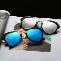 Половина кадра нестандартная оправа солнцезащитные очки для Для мужчин и Для женщин Пластик и металлические летние УФ защитные очки