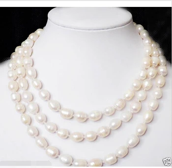 

FREE shipping> >>>>Jewelry 5-6mm white Akoya Cultured Pearl Necklace 48"