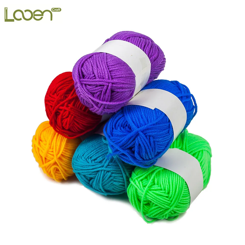 Looen DIY Hand Knitting Yarns For Crocheting Soft Yarns Baby Cotton
