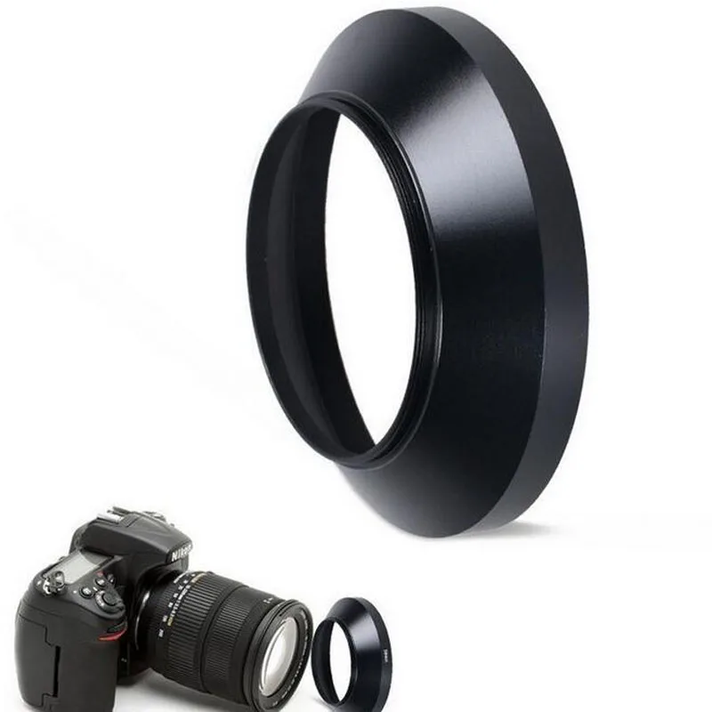 Evrensel 49 Mm 49mm Metal Geniş Açı Lens Hood Dişi Kamera Lens Kamera
