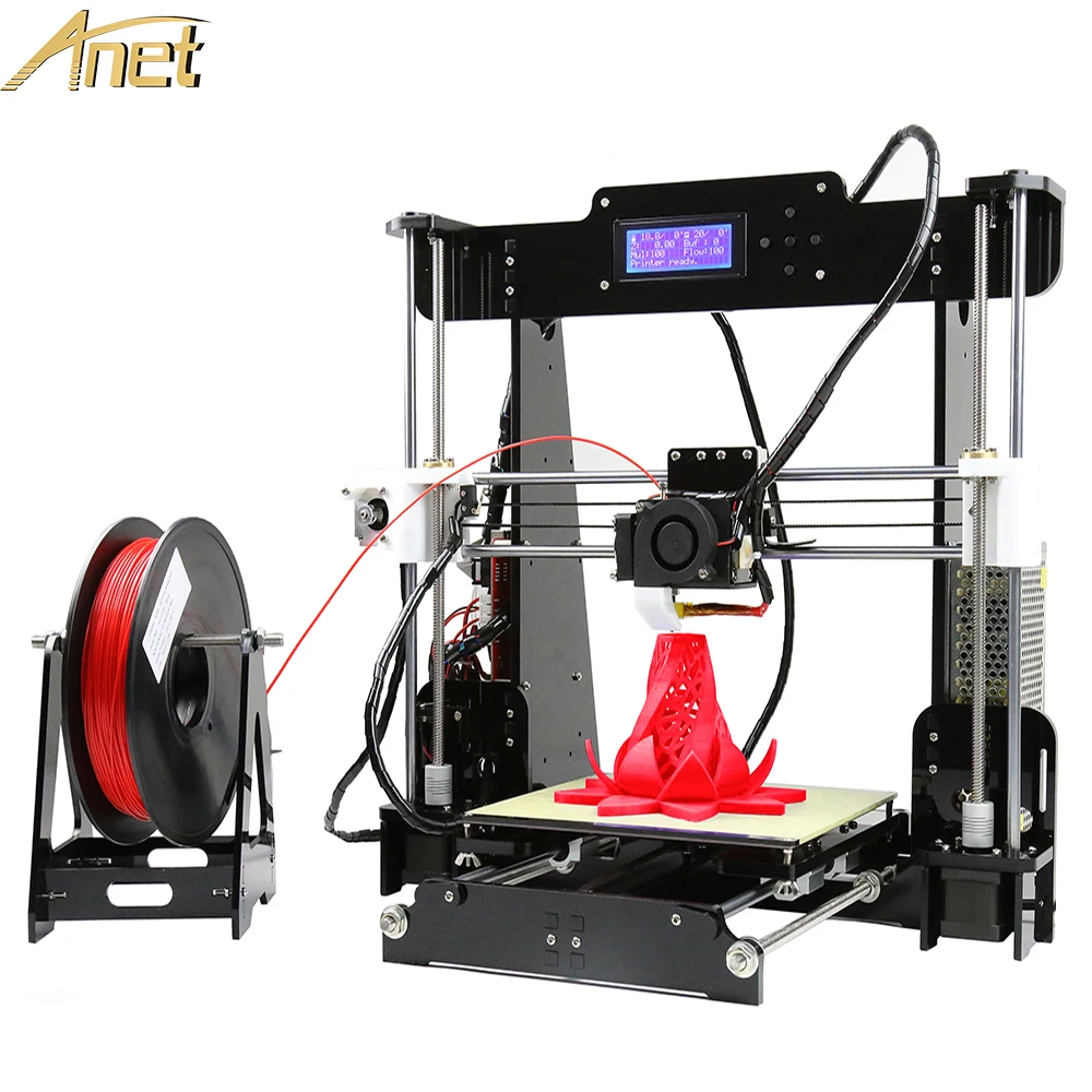 Auto leveling 220*220*240mm Precision Reprap Prusa i3 DIY kit 3d Printer with 1 Roll PLA Filaments 8GB SD Card/ LCD For Free