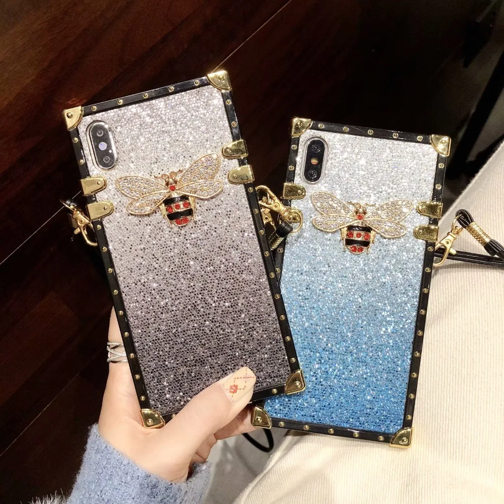 Женский блестящий чехол Selfan модный роскошный с пчелками для iPhone 6 s 7 8 Plus XS XR XSMAX
