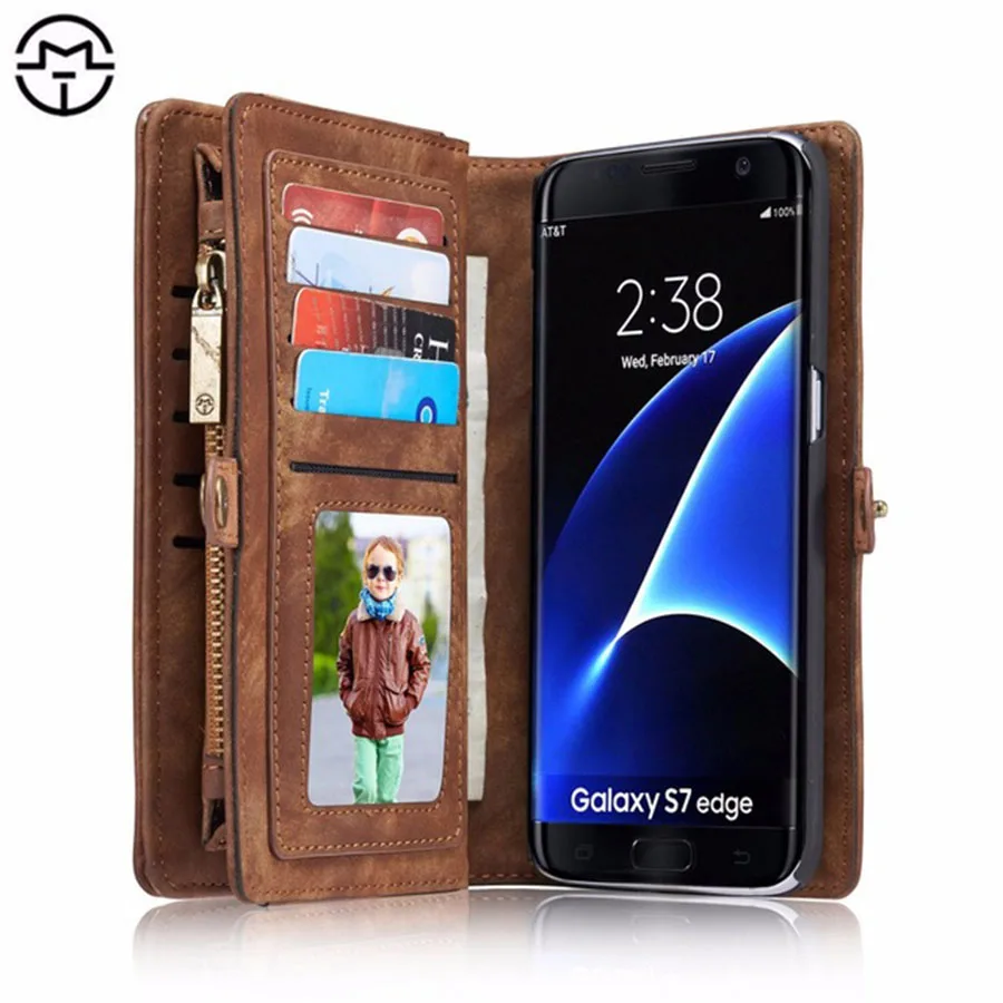 

For Sansung Note 8 Wallet Case Magnetic Phone Cover CaseMe Luxury Genuine Leather Flip Case For Samsung S7 Edge S8 Plus Capinha