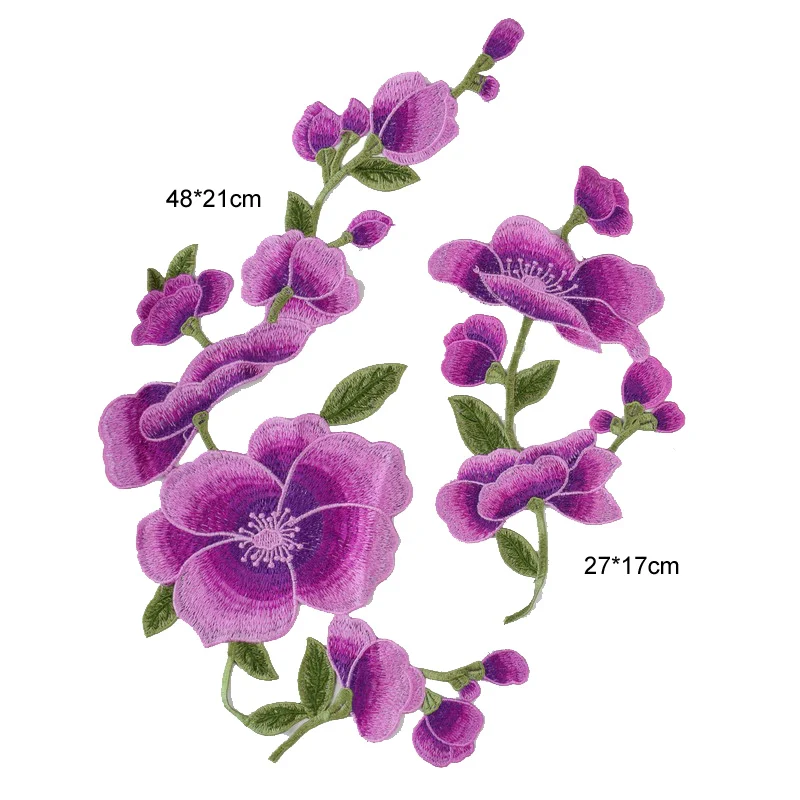 1 шт. фиолетовая вышивка розы кружева воротник ткань, DIY кружева ткани для швейные принадлежности рукоделие