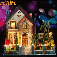 CUTEBEE кукольный дом Миниатюрный DIY кукольный домик с деревянная мебель для дома игрушки для детей подарок на день рождения k007