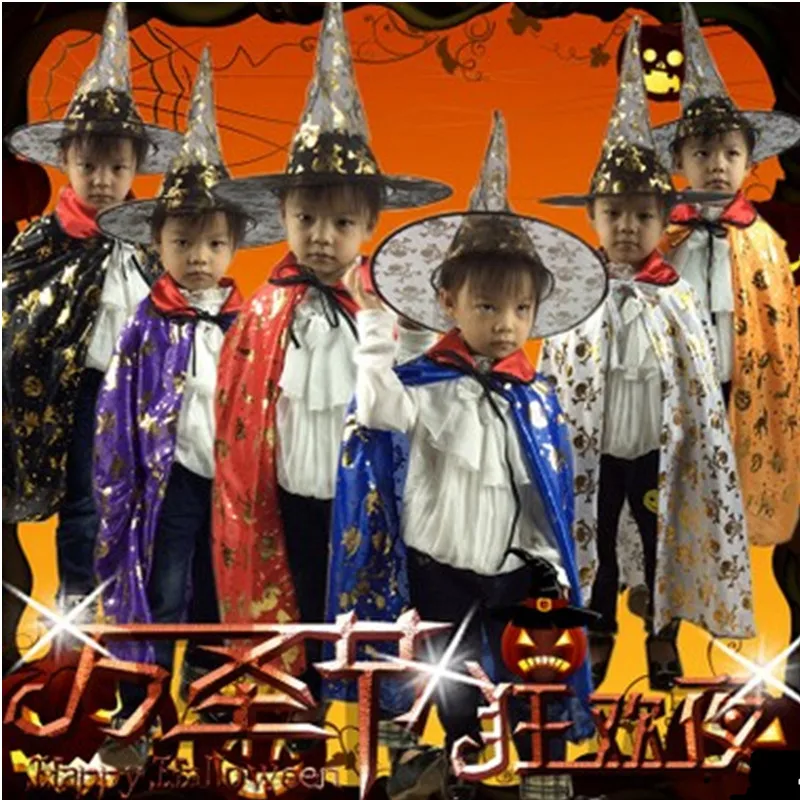 

Unisex Children Halloween Sorceress Costume Witch cloak Cosplay Role play show Carnival Thanksgiving Day Masquerade party dress