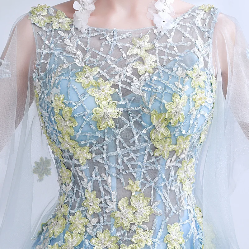 Spring Elegant evening dress tulle embroide Fairy style Prom dresses A Line Evening gowns flower print chiffon Homecoming dress Spring Elegant evening dress tulle embroide Fairy style Prom dresses A Line Evening gowns flower print chiffon Homecoming dress