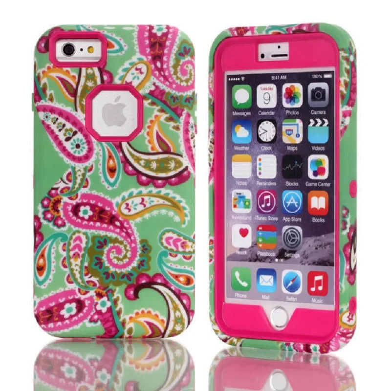 cashew flower waterdirtshockproof mobile phone Hybrid Hard Plastic case for iphone6 & 4.7 inches Pc silicon phone-case shell (17)