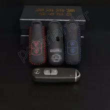 Только красный автомобиль ключ чехол швейная ручная DIY Тюнинг автомобилей из натуральной качественной кожи для MAZDA CX 5 AXELA 6 ATENZA