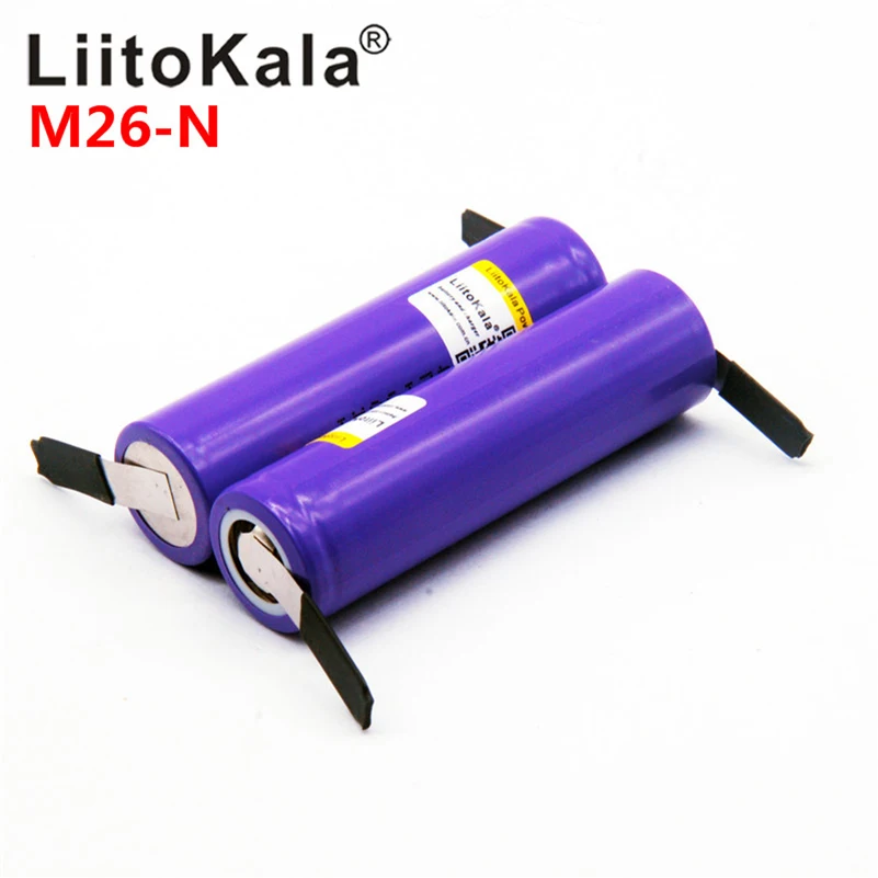 LiitoKala M26 N 18650 2600 mah 10A литий ионная аккумуляторная батарея силы безопасный