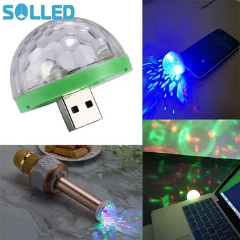 

SOLLED Mini DJ RGB Light with USB Plug Mobile Phone Magic LED Disco Light for Lighting Stage Bar DJ Dance Effect
