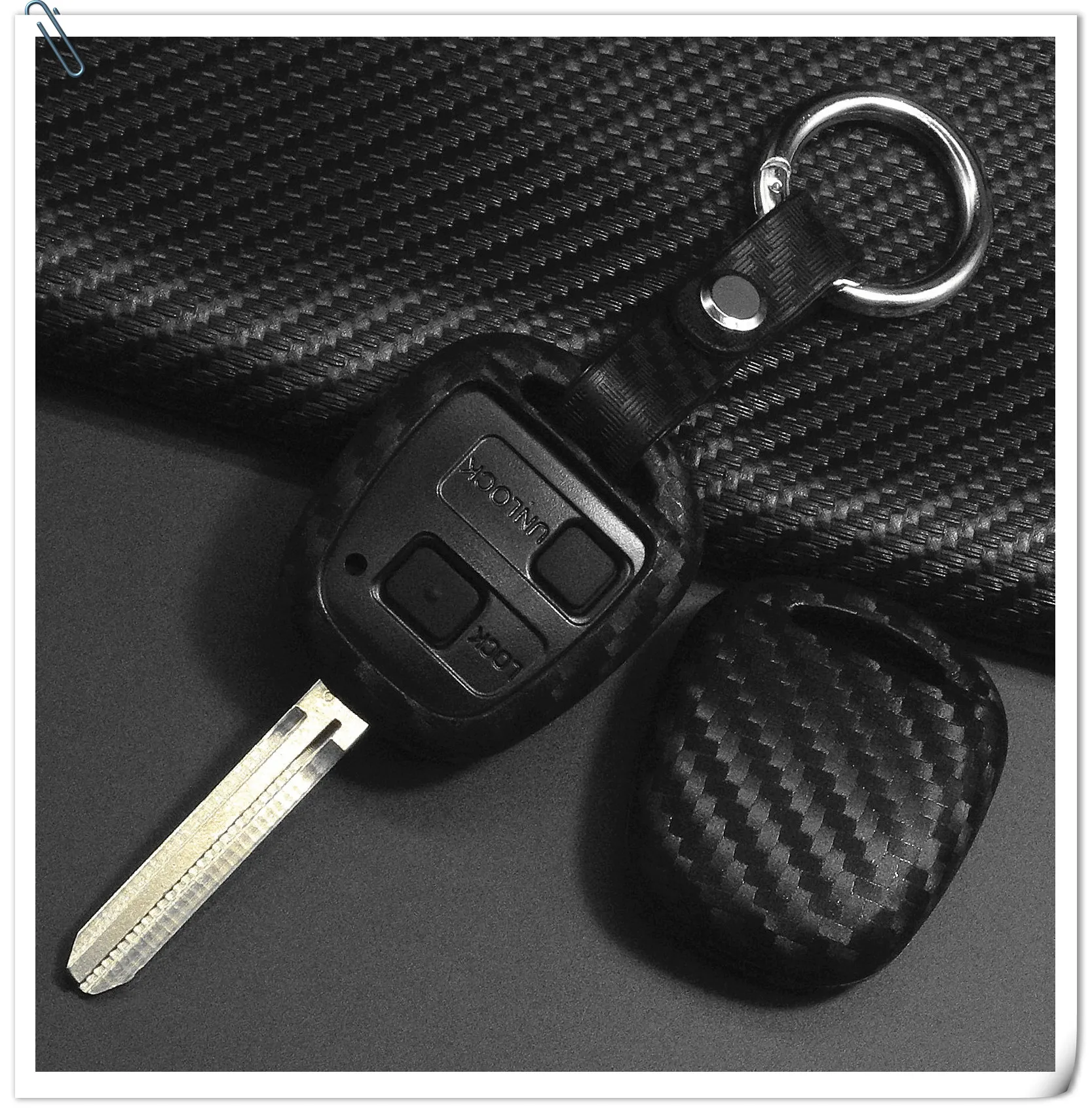 10x2/3BTN di Carbonio Chiave Dell'automobile Del Silicone di Caso Della Copertura per LEXUS RX300 ES300 TOYOTA CAMRY RAV4 PRADO COROLLA AVENSIS LAND CRUISER YARIS - HTB1wG91aOLrK1Rjy1zdq6ynnpXaH