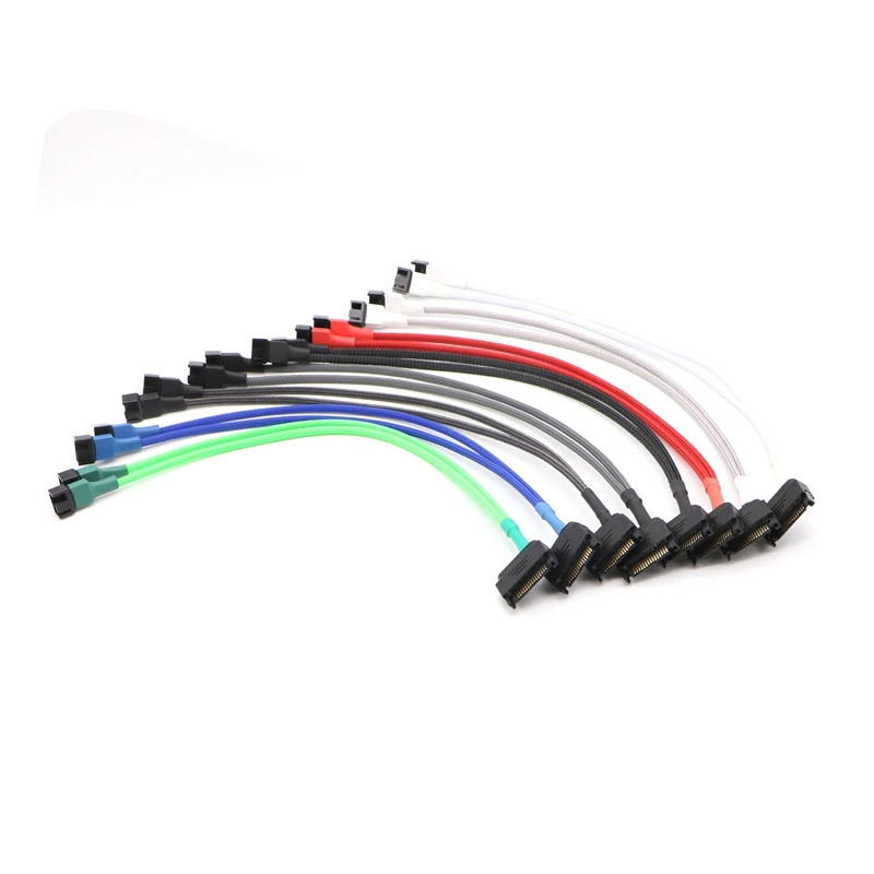 

30cm Multicolor Sleeved 12V Sata 15Pin to Dual 3Pin/ 4Pin Fan Adapter Cable.
