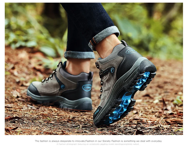 Водонепроницаемые мужские треккинговые ботинки размера плюс 39-48, противоскользящие ботинки для альпинизма, рыбалки, осенние мужские треккинговые ботинки