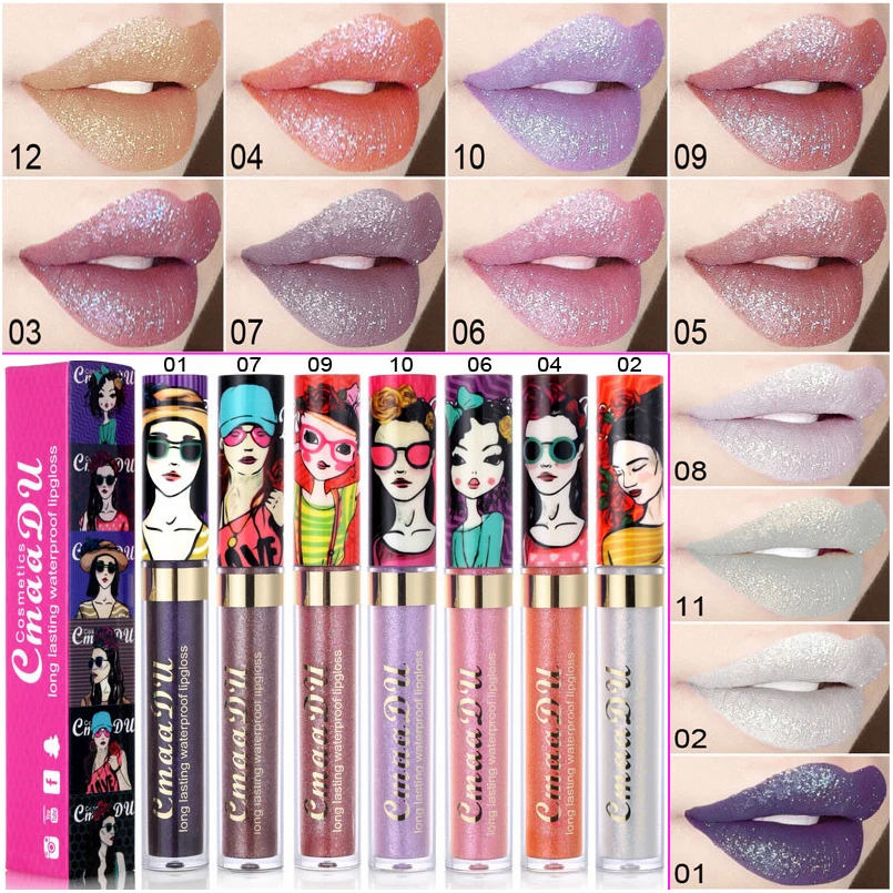 

Moisturizer Liquid Lipstick Diamond Shimmer Lip Gloss Lip Make Up Long Lasting Lips Tint Lipgloss Lipstick Cosmetics Maquiagem