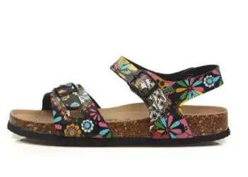 FeiYiTu/модные пробковые сандалии с двойной пряжкой; Новинка года; женская летняя повседневная пляжная обувь в стиле пэчворк - Цвет: picture 1