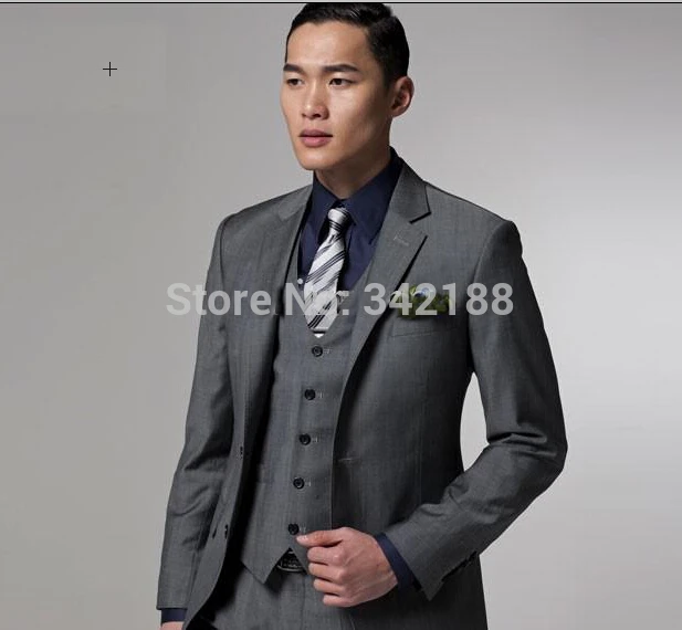 High quality Two buttons Dark gray Notch Lapel Groom Tuxedos/Groomsmen Men Wedding Suits/Prom Clothing/best man suitswedding men best best selling two buttons charcoal notch lapel groom tuxedos groomsmen men wedding suits prom clothing wester suitswedding