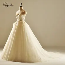 New Arrival Glamorous Satin A-Line Wedding Dress Wonderful Appliques Lace Court Train Wedding Gown Princess Bridal Dress