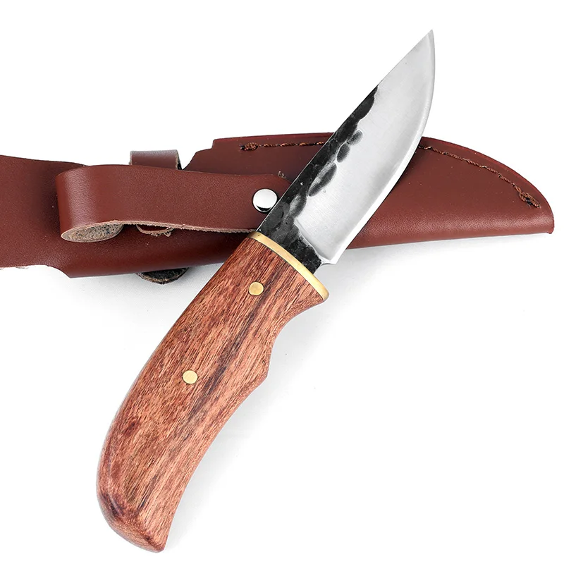 KKWOLF очень острый нож с фиксированным лезвием из высокоуглеродистой стали палисандр ручка охотничий нож выживания тактический карманный нож инструменты для кемпинга