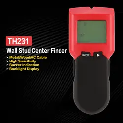 Цифровой Ручной ЖК дисплей стены шпильки центр сканер TH231 дерево металл AC Live провода Предупреждение детектор Finder