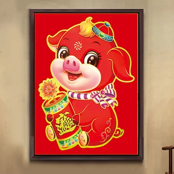 

Diamond Embroidery Mosaic Painting Cross Stitch Special Shaped Zodiac Pig Baby High Quality Partial DIY 5D Sale Decoration Gift