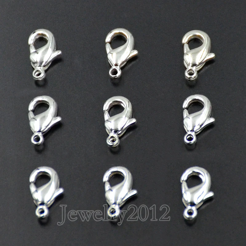 300PCS/Lot Silver Lobster Claws Clasp Charms Suitable for Necklace