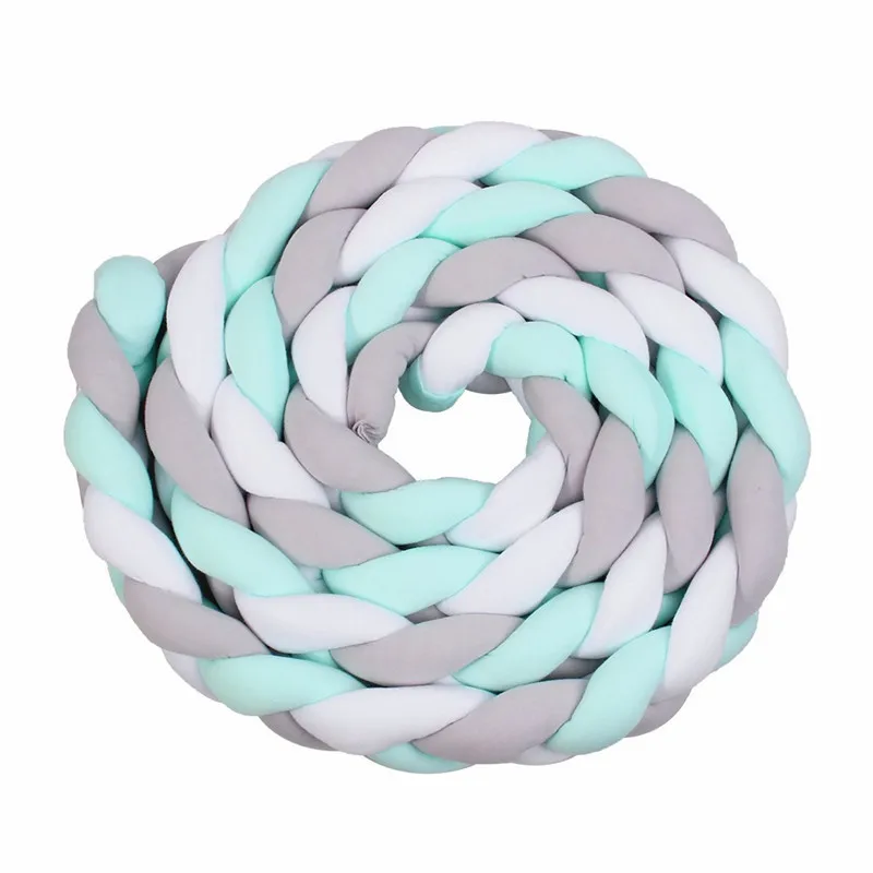 

3M Length Nordic Knot Newborn Bumper Long Knotted Braid Pillow Baby Bed Bumper in the Crib Infant Room Decor