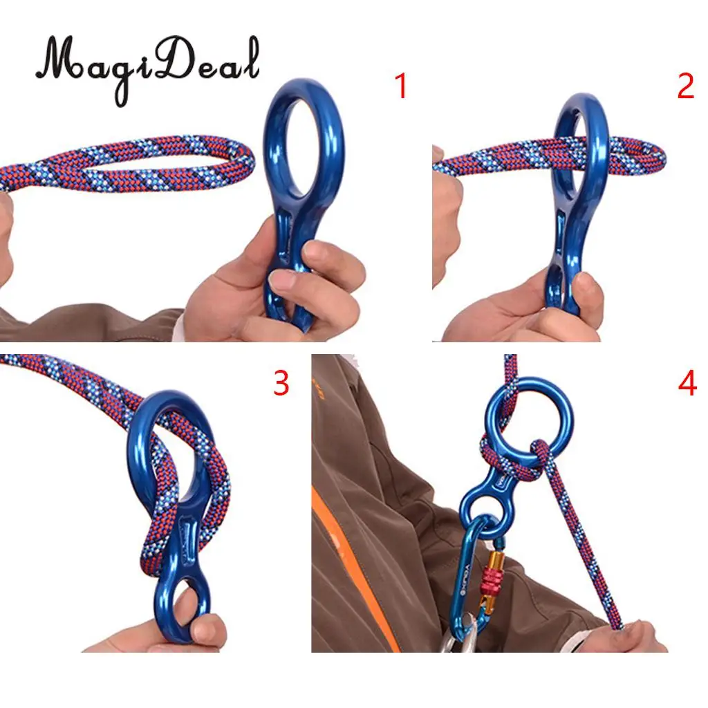 

MagiDeal 35KN Figure 8 Climbing Rappelling Ring Belay + Self Braking Stop Descender
