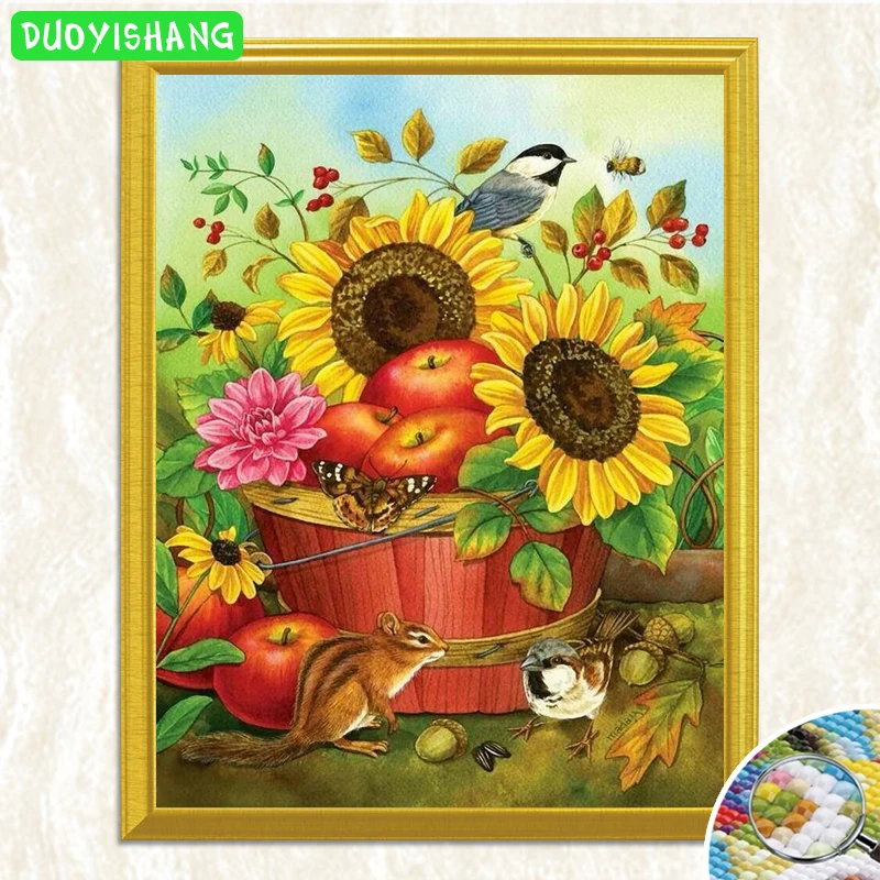 DUOYISHANG 5D DIY Diamond Painting Birds and Flowers Full Square Embroidery Sale Fruits Rhinestones Mosaic Decor Picture | Дом и сад