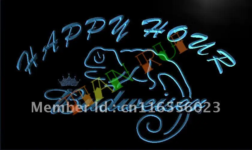 

LA619- Budweiser Lizard Happy Hour Bar LED Neon Light Sign
