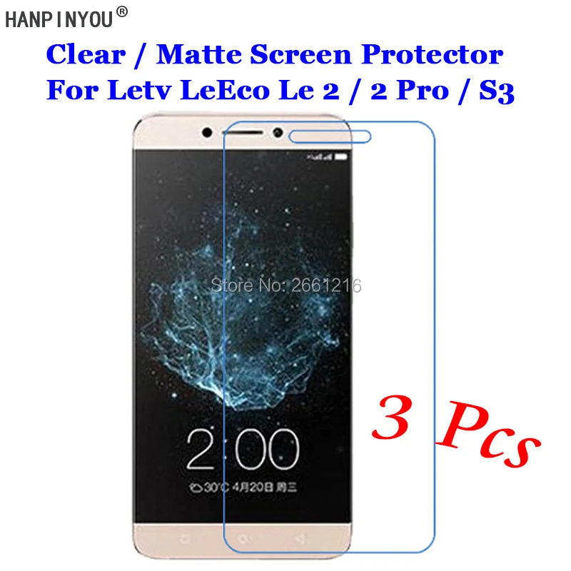 

3 Pcs/Lot For Letv LeEco Le 2 / 2 Pro / S3 5.5" HD Clear / Anti-Glare Matte Front Screen Protector Touch Film Protection Skin