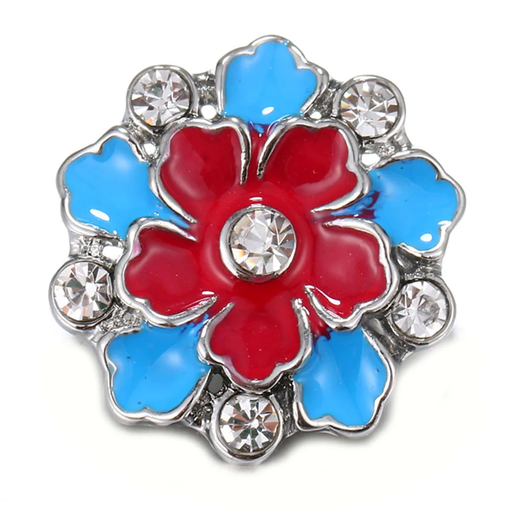 10pcs/lot 2018 New Snap Jewelry Flower Vintage Metal 18mm Snap Buttons for 18MM snap Bracelet for women