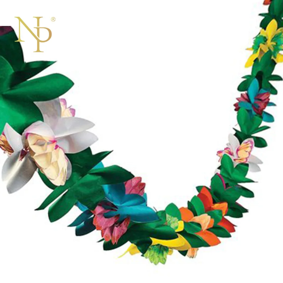 

Nicro 3 m Hawaii Colorful Tissue Flower Garland Tropical Type Birthday Flower Festival Party Home Decoration DIY Decor #PG36
