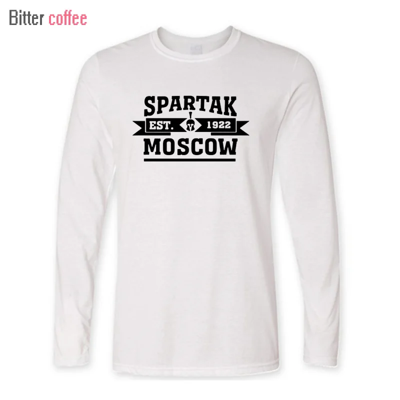 Koop BITTERE KOFFIE NWE Hoge kwaliteit Moskou T shirt Russische premier league Camiseta lange Mouw T shirt XS XXL