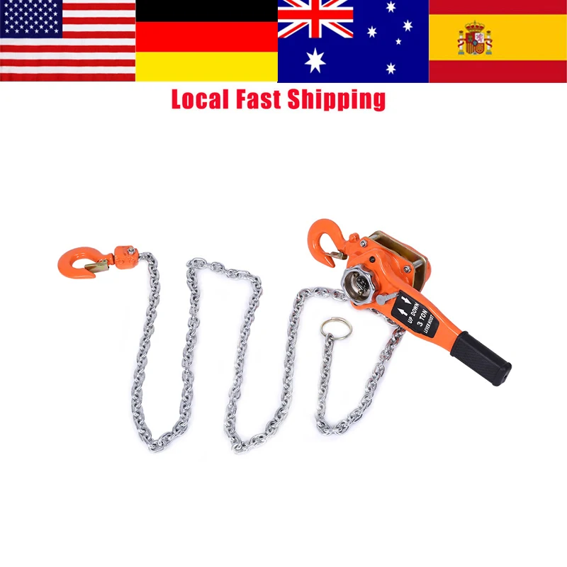 

Heavy Duty 3t/3000kg Manual Block Lift Pulley Lifting Chain Block 3 meters Length Pulley Hoist Lifting Weight Tool High Quality