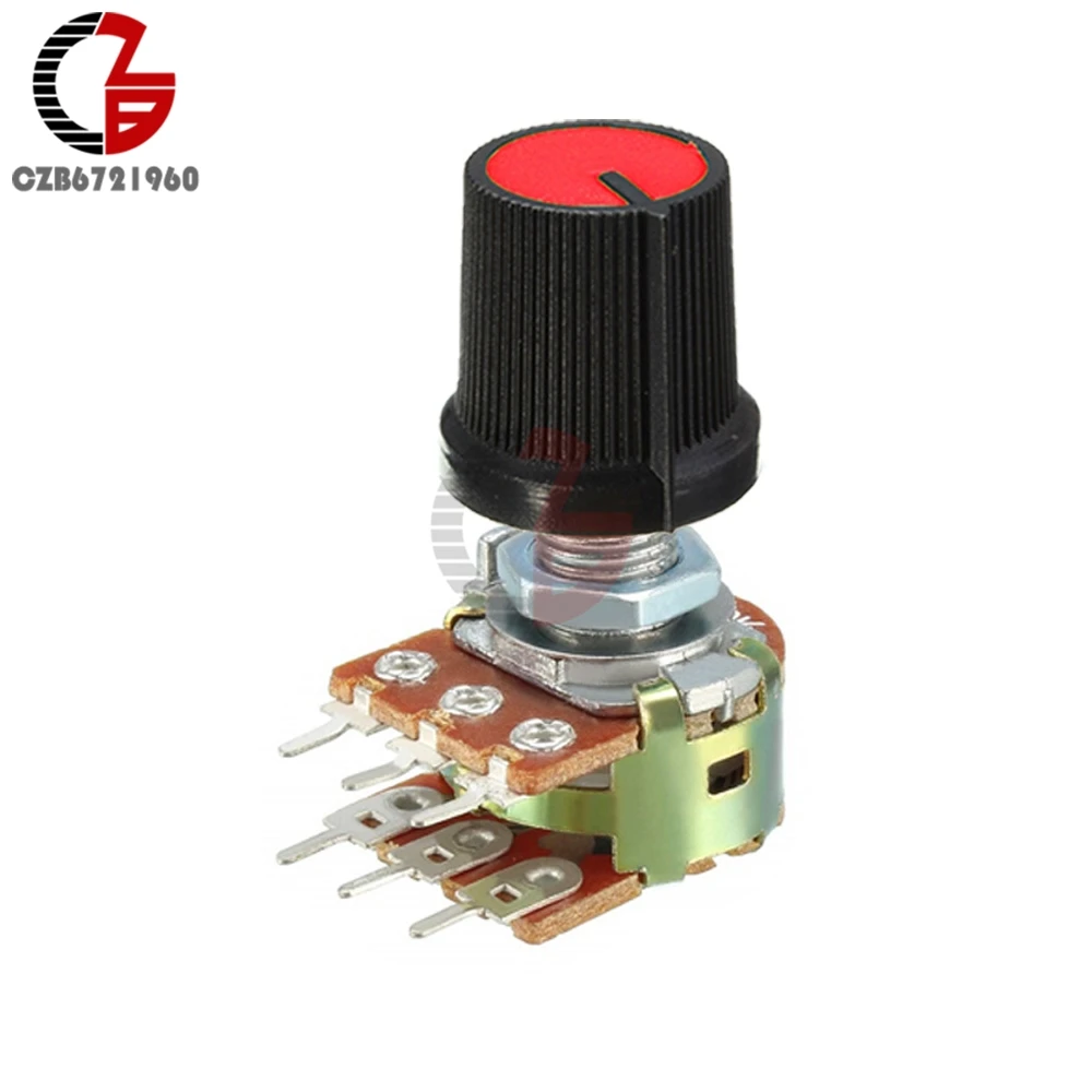 

5Pcs Resistor Linear Taper Rotary Potentiometer Knob B1K B2K B5K B10K B20K B50K B100K B250K B500K B1M Ohm Cap