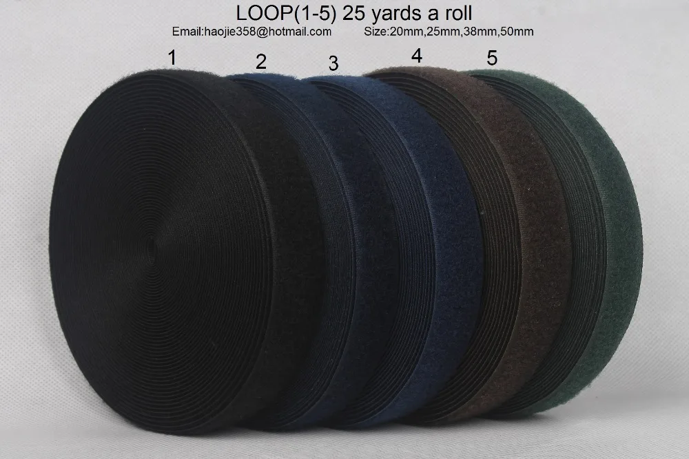 

1 inch(25mm) wide 25 meters long hook and 25 meters long loop a set hook&loop tape strip (1--5)