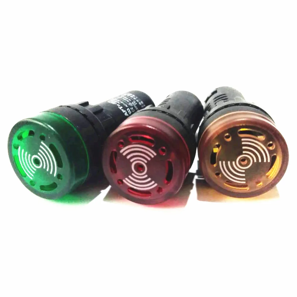 

1 Piece AD16-22SM Panel Mount LED Flash Buzzer Indicator Light 22mm Hole 12V 24V 220V 110V Indicating Alarm Signal Lamp
