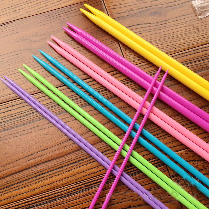 New 7 Sizes 14pcs/Set 35cm Double Pointed Multi color Knitting Needles