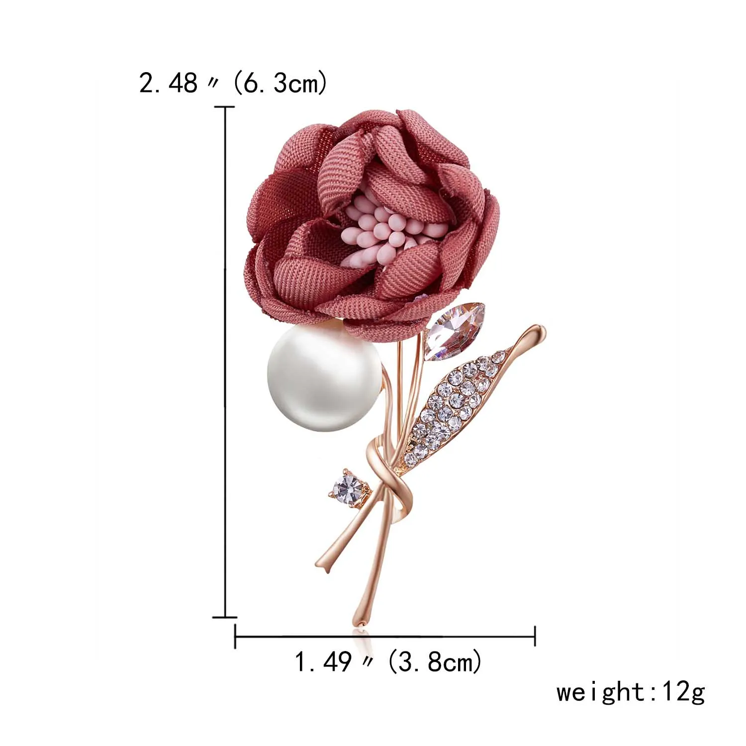Rinhoo новая брошка на лацканы красочный цветок ручной работы ткань искусство жемчуг брошь булавка Стразы ткань модные женские свадебные броши - Окраска металла: 9